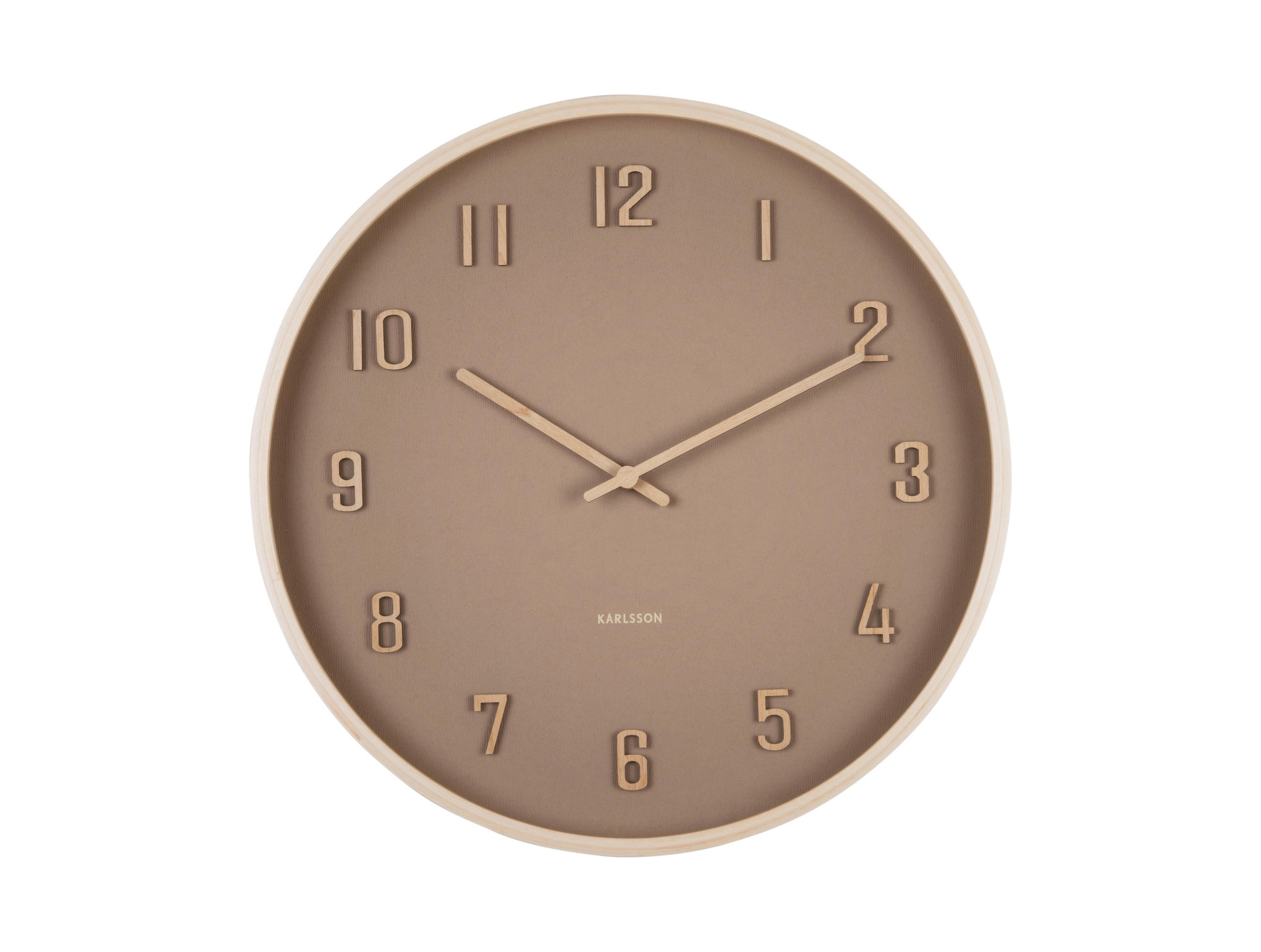 WANDUHR Nervadura Hellbraun  - Hellbraun, Basics, Holzwerkstoff (41cm) - Karlsson