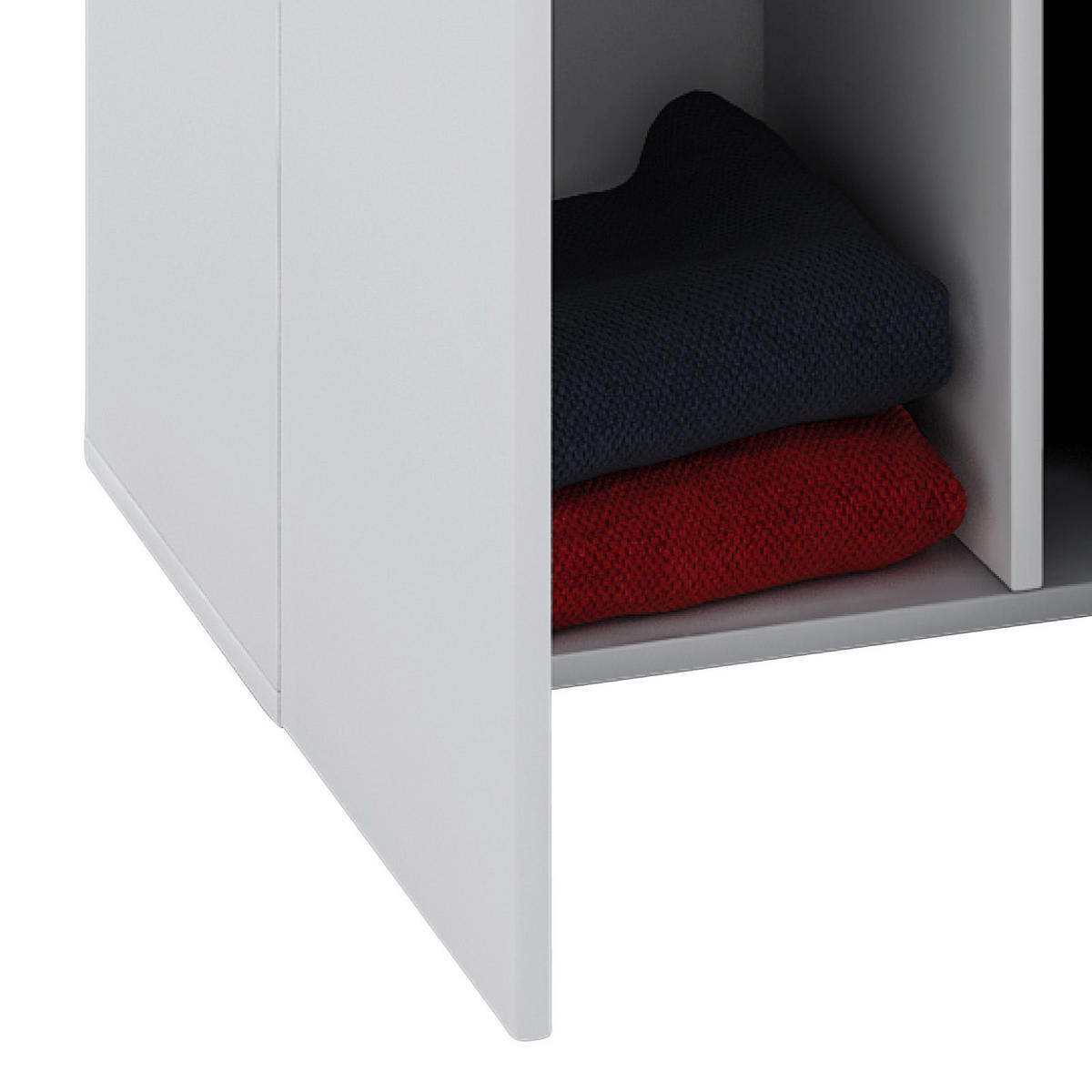 MEHRZWECKSCHRANK 70/218/39 cm  - Weiss/Silberfarben, Modern, Holzwerkstoff/Kunststoff (70/218/39cm) - MID.YOU
