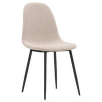 STOLSET 2 styck stål bouclé  - beige/svart, Design, metall/textil (45/90/52cm) - Livetastic