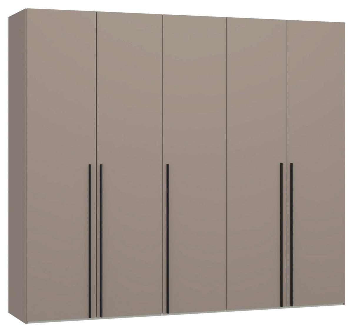 DREHTÜRENSCHRANK 253/220/59 cm,  in Hellbraun, 5-türig  - Hellbraun/Schwarz, Design, Holzwerkstoff/Metall (253/220/59cm) - Jutzler