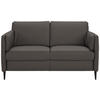 2,5-SITZER in Echtleder Mokka  - Schwarz/Mokka, Design, Leder/Metall (164/84/99cm) - Dieter Knoll