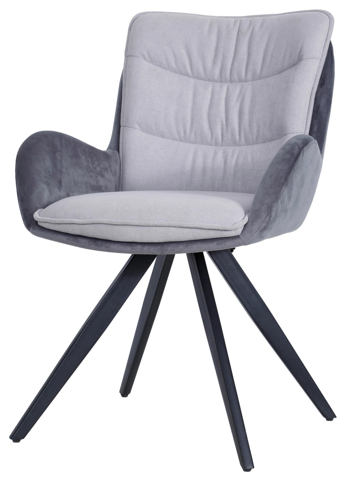 STOLICA S NASLONOM ZA RUKE  crna, svijetlo siva, tamno siva  drvo, metal, tekstil      - tamno siva/svijetlo siva, Moderno, drvo/metal (58/85/63cm) - MID.YOU