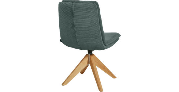 STUHL - Eichefarben/Grün, Design, Holz/Textil (50/90/69cm) - Johann Jakob