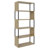 HYLLA i 70/161/30 cm svart, ek Artisan  - svart/ek Artisan, Basics, metall/trämaterial (70/161/30cm) - Xora