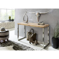 KONSOLENTISCH in Holz 120/45/76 cm   - Chromfarben/Akaziefarben, Modern, Holz/Metall (120/45/76cm) - MID.YOU