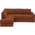 ECKSOFA in Webstoff Orange  - Schwarz/Orange, KONVENTIONELL, Kunststoff/Textil (165/224cm) - Xora