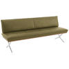 SITZBANK 194/88/66 cm  in Grün, Nussbaumfarben, Nickelfarben  - Edelstahlfarben/Nussbaumfarben, Design, Holz/Textil (194/88/66cm) - Koinor