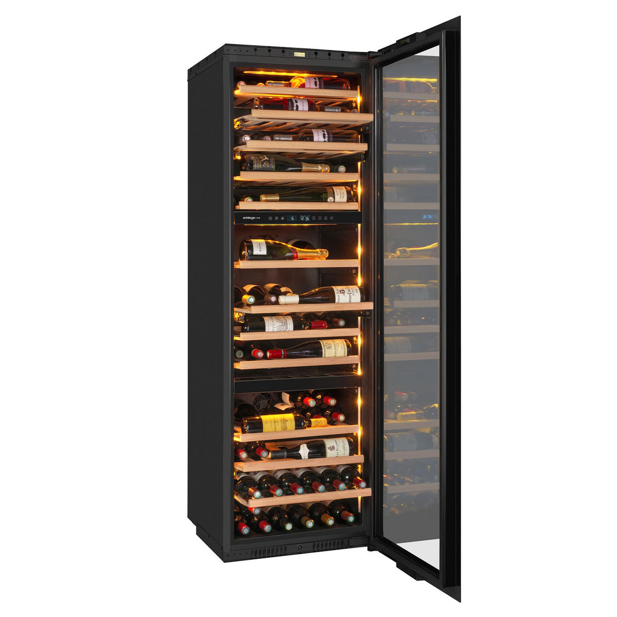 WEINKÜHLSCHRANK AVI178PLATINUM  - Schwarz, Basics, Glas/Holz (59,0/178,3/56,6cm)