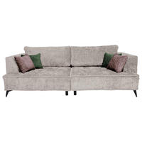 BIGSOFA in Chenille Beige  - Beige/Schwarz, Design, Textil/Metall (250/90/120cm) - home24