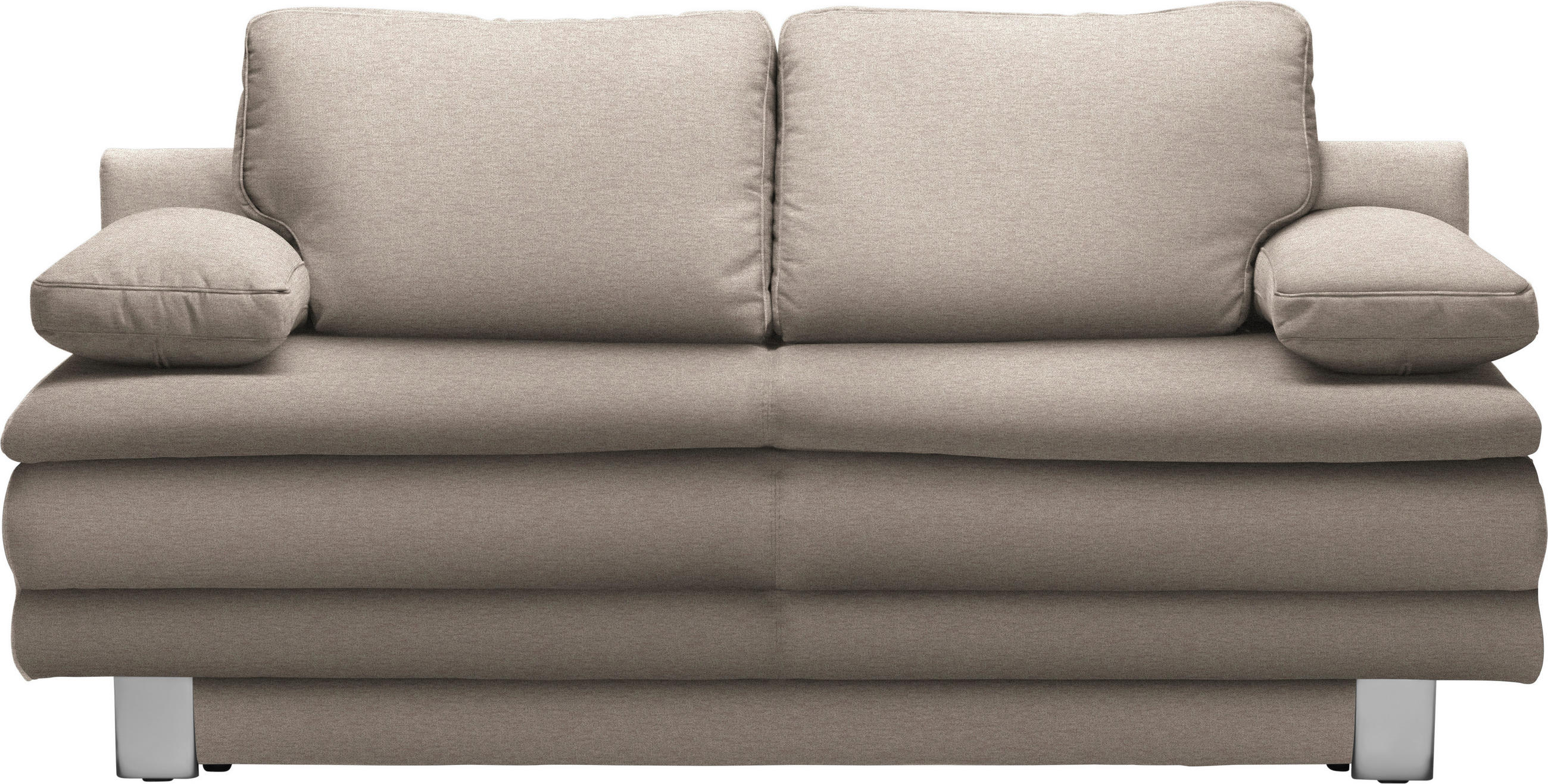 SCHLAFSOFA in Beige  - Chromfarben/Beige, Design, Textil/Metall (194/96/86cm) - Novel