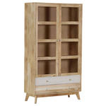 VITRINE Kata in massiv Mangoholz Naturfarben, Weiß  - Naturfarben/Weiß, Design, Glas/Holz (100/180/41cm) - Landscape