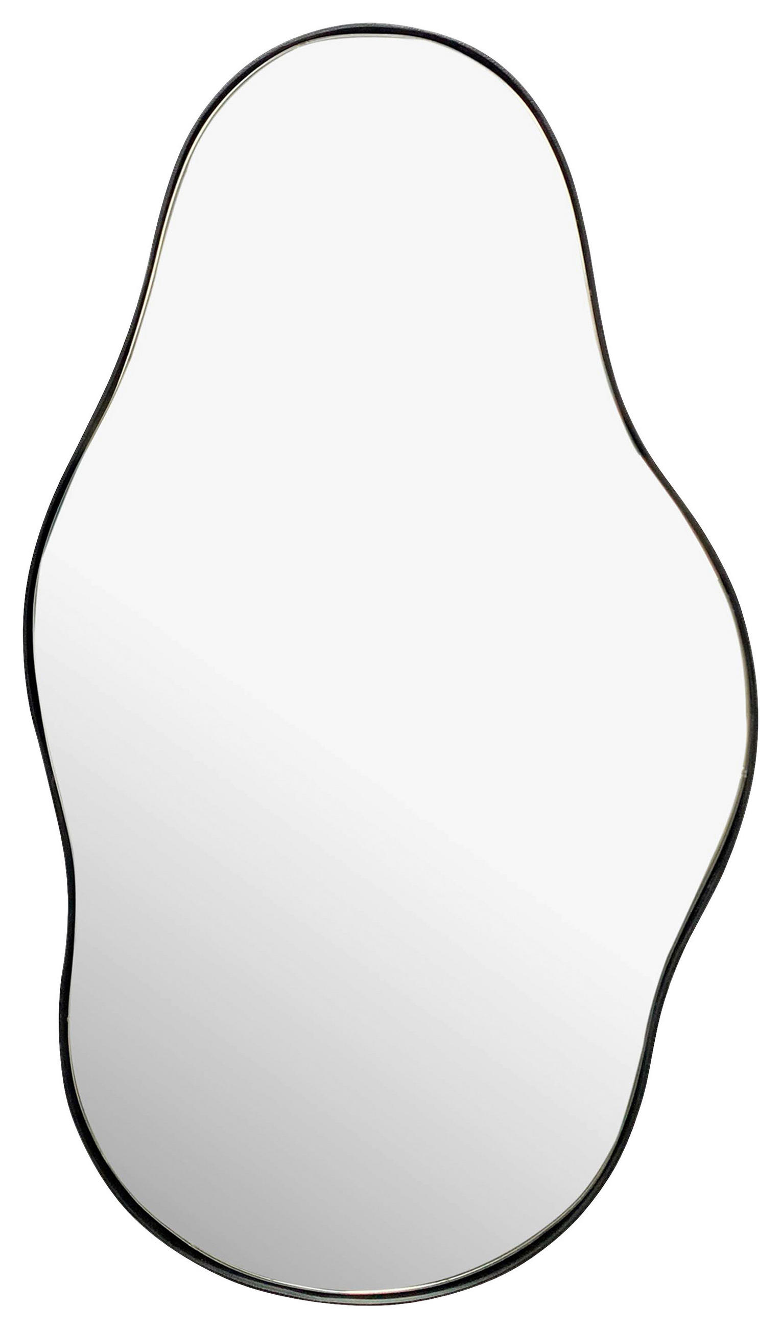 STENSKO OGLEDALO, 40/80/2,5 cm steklo  - črna, Design, kovina/steklo (40/80/2,5cm) - MID.YOU