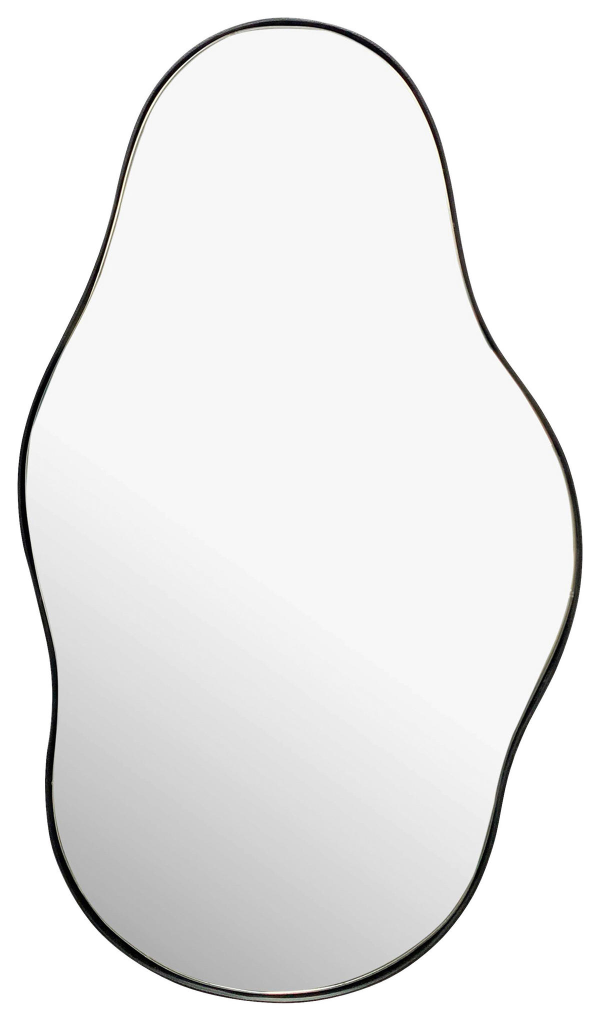 STENSKO OGLEDALO, 40/80/2,5 cm steklo  - črna, Design, kovina/steklo (40/80/2,5cm) - MID.YOU