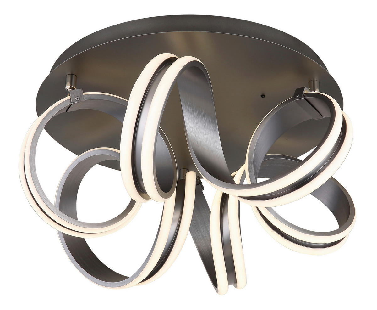 LED-DECKENLEUCHTE 54/25 cm   - Dunkelgrau/Weiß, Design, Kunststoff/Metall (54/25cm) - Globo