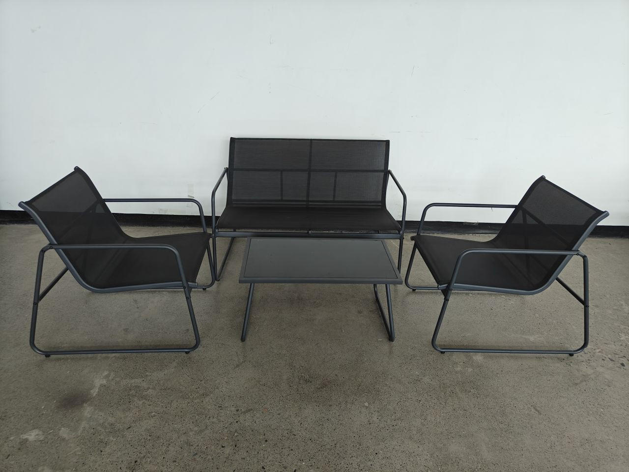 BAŠTENSKI SET 4 dela  - tamnosiva, Moderno, staklo/metal (113/73/74cm) - Xora