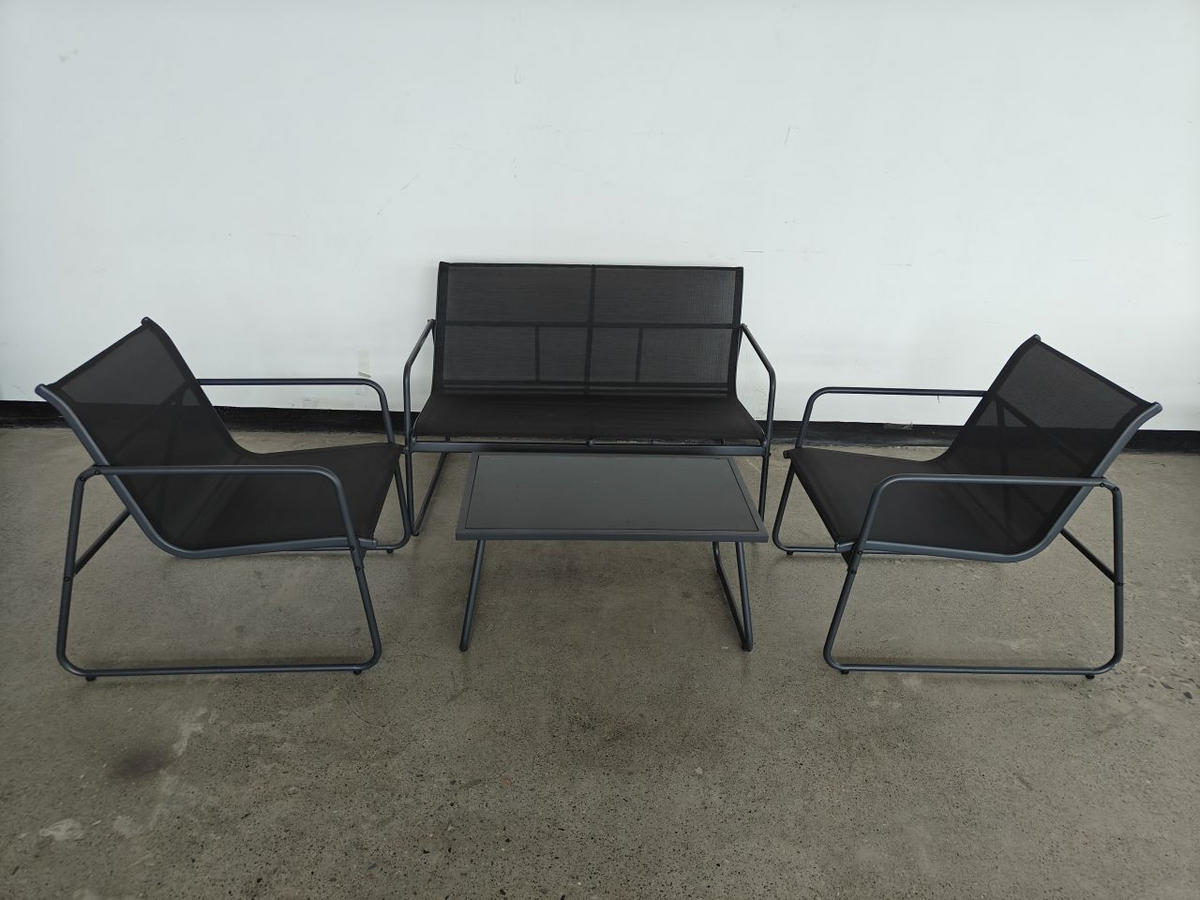 BAŠTENSKI SET 4 dela  - tamnosiva, Moderno, staklo/metal (113/73/74cm) - Xora