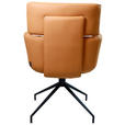 ARMLEHNSTUHL  Wippfunktion, Sitzfläche 360° drehbar, Lederauswahl  Echtleder  - Cognac/Schwarz, Design, Leder/Metall (62/92/66cm) - Dieter Knoll