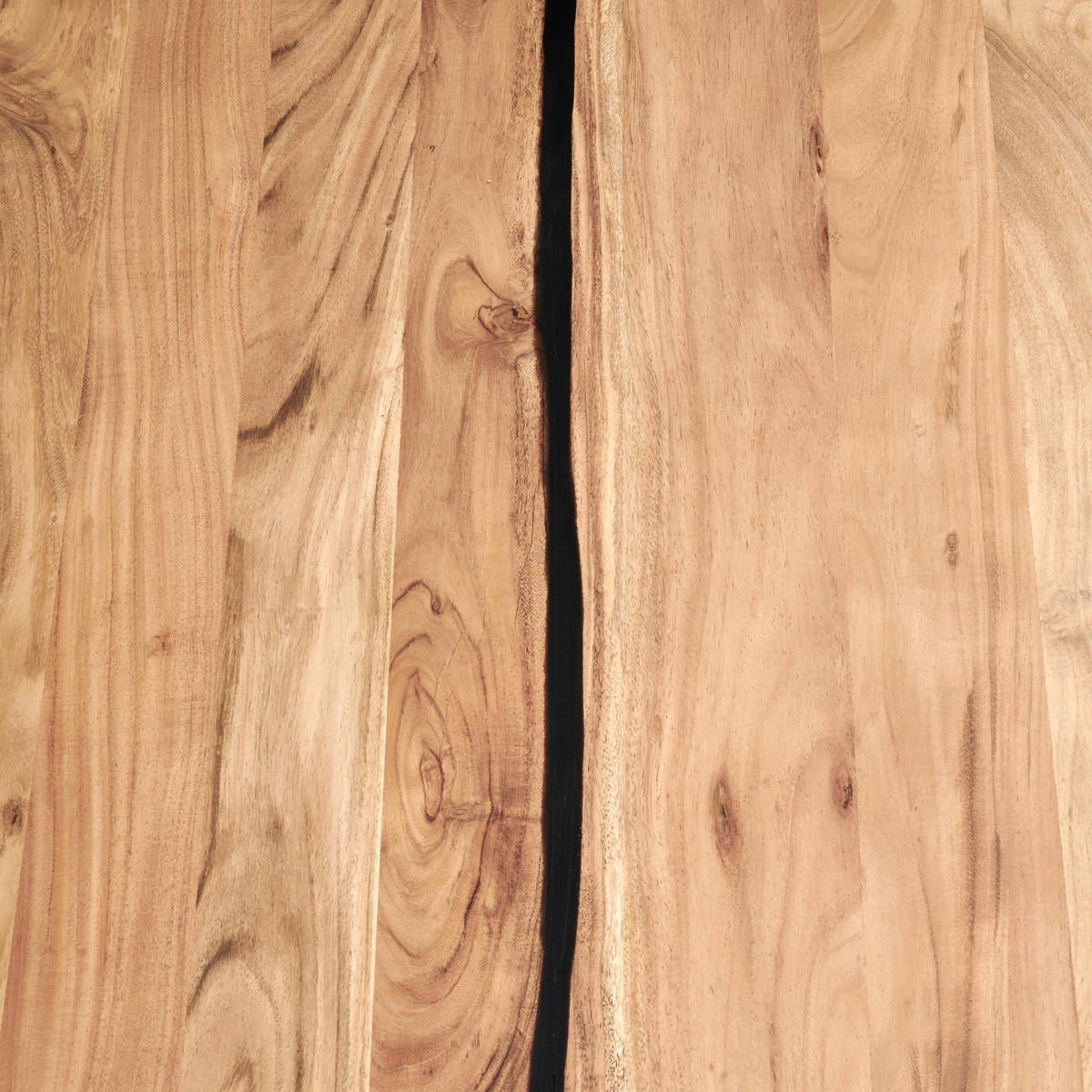 ESSTISCH in Holz, Metall  - Schwarz/Akaziefarben, MODERN, Holz/Metall (200/76/100cm) - Livetastic