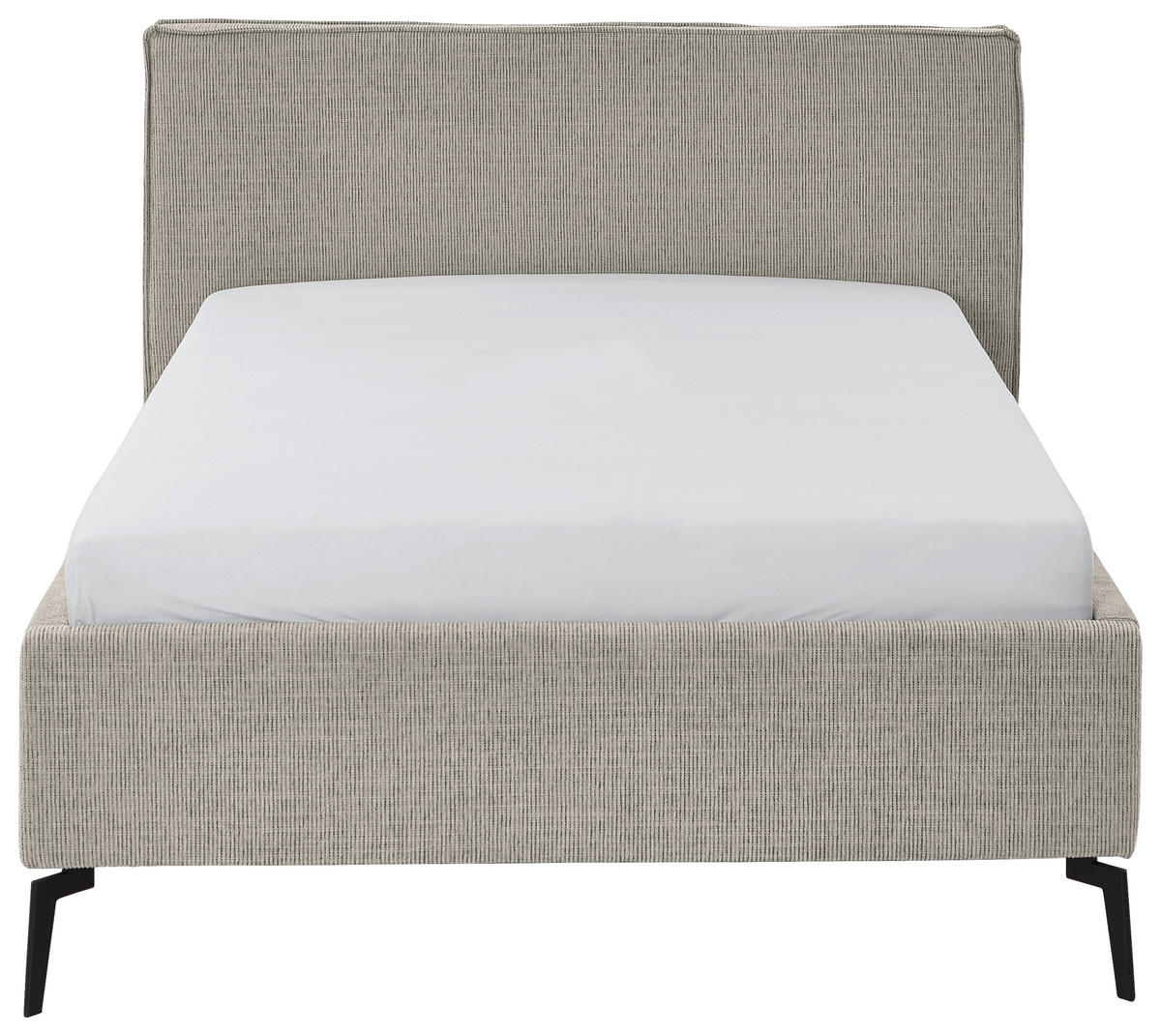 POLSTERBETT 140/200 cm  in Greige  - Greige/Birkefarben, Design, Holz/Textil (140/200cm) - home24