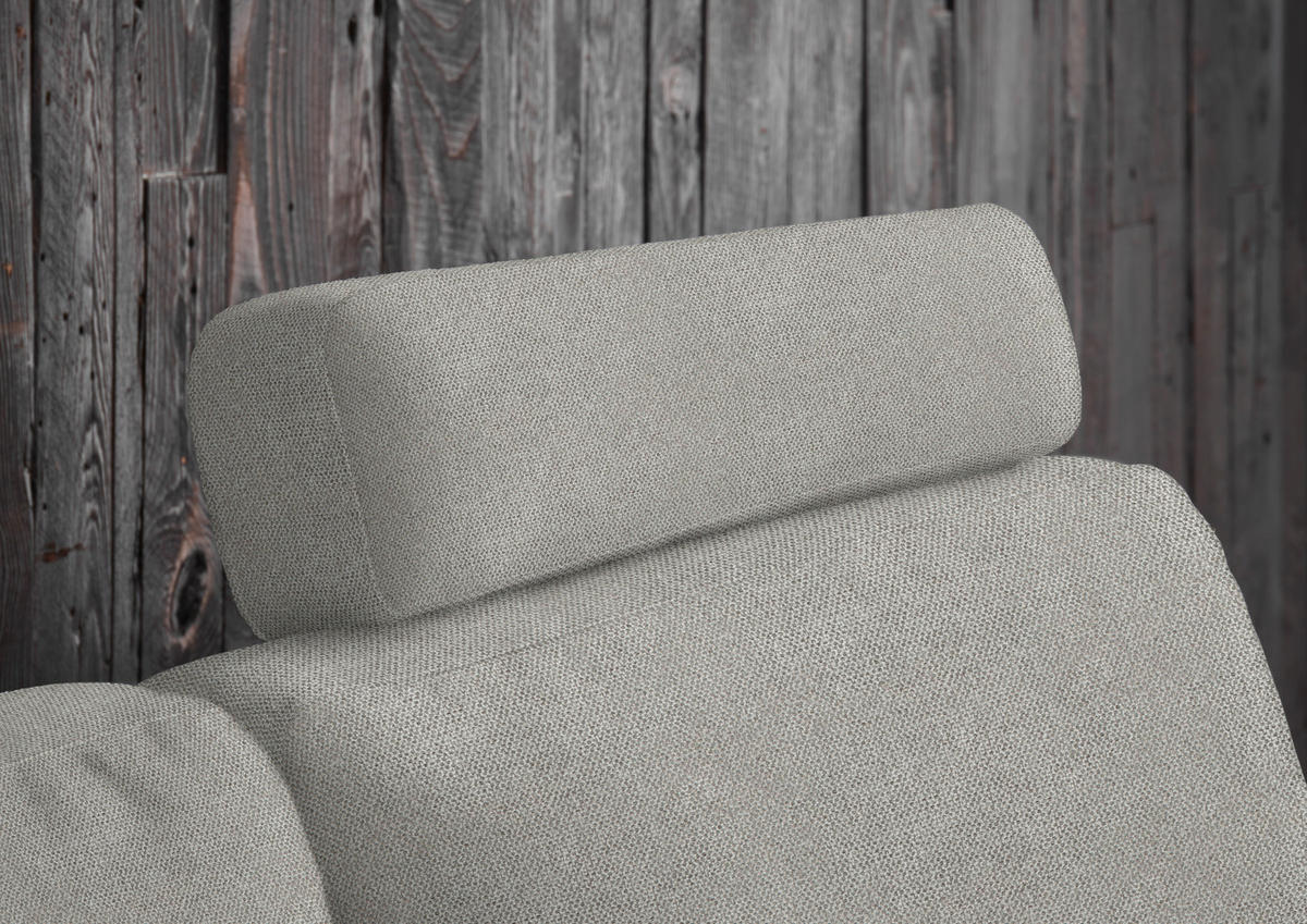 3-SITZER-SOFA in Flachgewebe Hellgrau  - Hellgrau/Schwarz, Design, Textil/Metall (226/89/97cm) - Pure Home Lifestyle