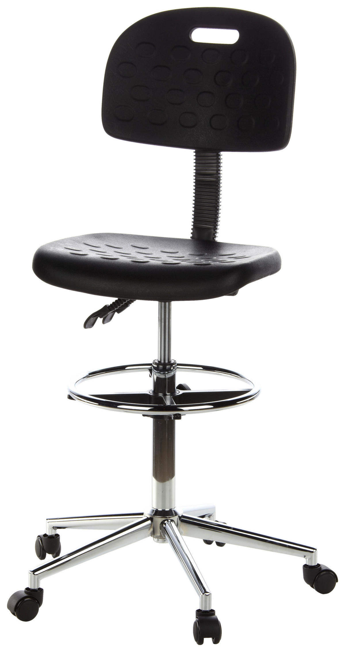 BÜROHOCKER Schwarz, Chromfarben  - Chromfarben/Schwarz, MODERN, Kunststoff/Metall (45/132/41cm) - MID.YOU