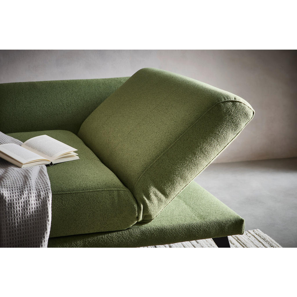 Thumbnail - Novel Récamiere Amira, Dunkelgrün, Textil, Uni, 200x85x106 cm, Fußauswahl, Stoffauswahl, Liegefunktion, seitenverkehrt e...
