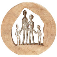 SKULPTUR - Silberfarben/Naturfarben, Natur, Holz/Metall (27,5/27/6,5cm) - Ambia Home