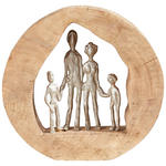 SKULPTUR - Silberfarben/Naturfarben, Natur, Holz/Metall (27,5/27/6,5cm) - Ambia Home