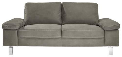 2-SITZER-SOFA Mikrofaser Taupe  - Taupe/Chromfarben, Design, Textil/Metall (194/86/97cm) - Hom`in