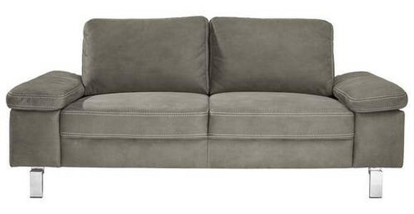 2-SITZER-SOFA Mikrofaser Taupe  - Taupe/Chromfarben, Design, Textil/Metall (194/86/97cm) - Hom`in