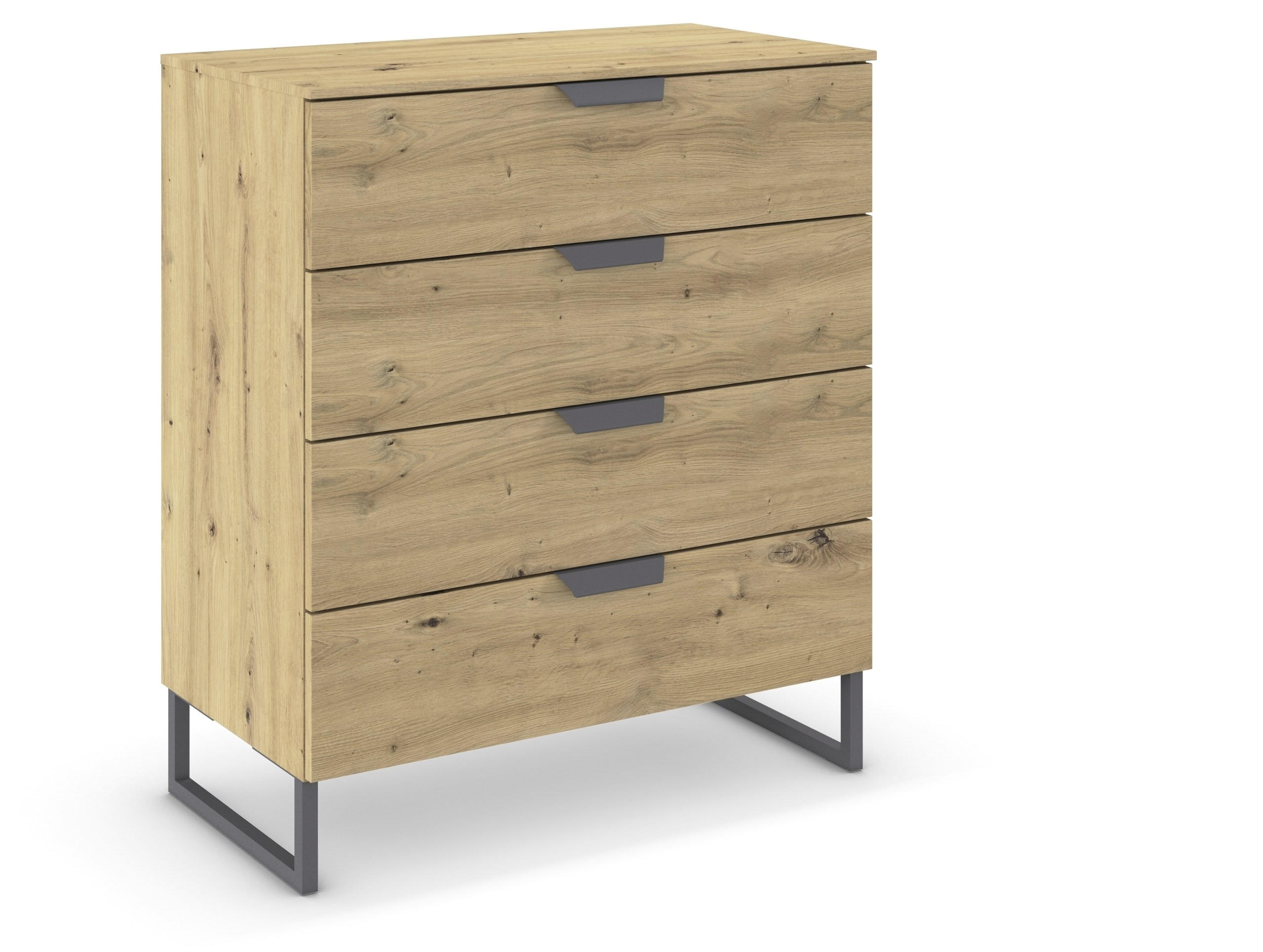 KOMMODE  in 80/92/42 cm  - Dunkelgrau/Eiche Artisan, Design, Holzwerkstoff/Metall (80/92/42cm) - Carryhome