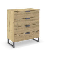 KOMMODE  in 80/92/42 cm  - Dunkelgrau/Eiche Artisan, Design, Holzwerkstoff/Metall (80/92/42cm) - Carryhome