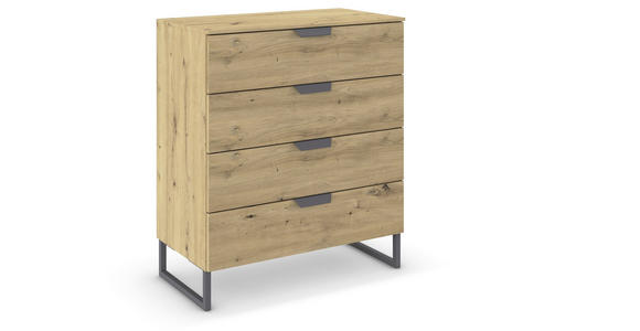 KOMMODE  in 80/92/42 cm  - Dunkelgrau/Eiche Artisan, Design, Holzwerkstoff/Metall (80/92/42cm) - Carryhome