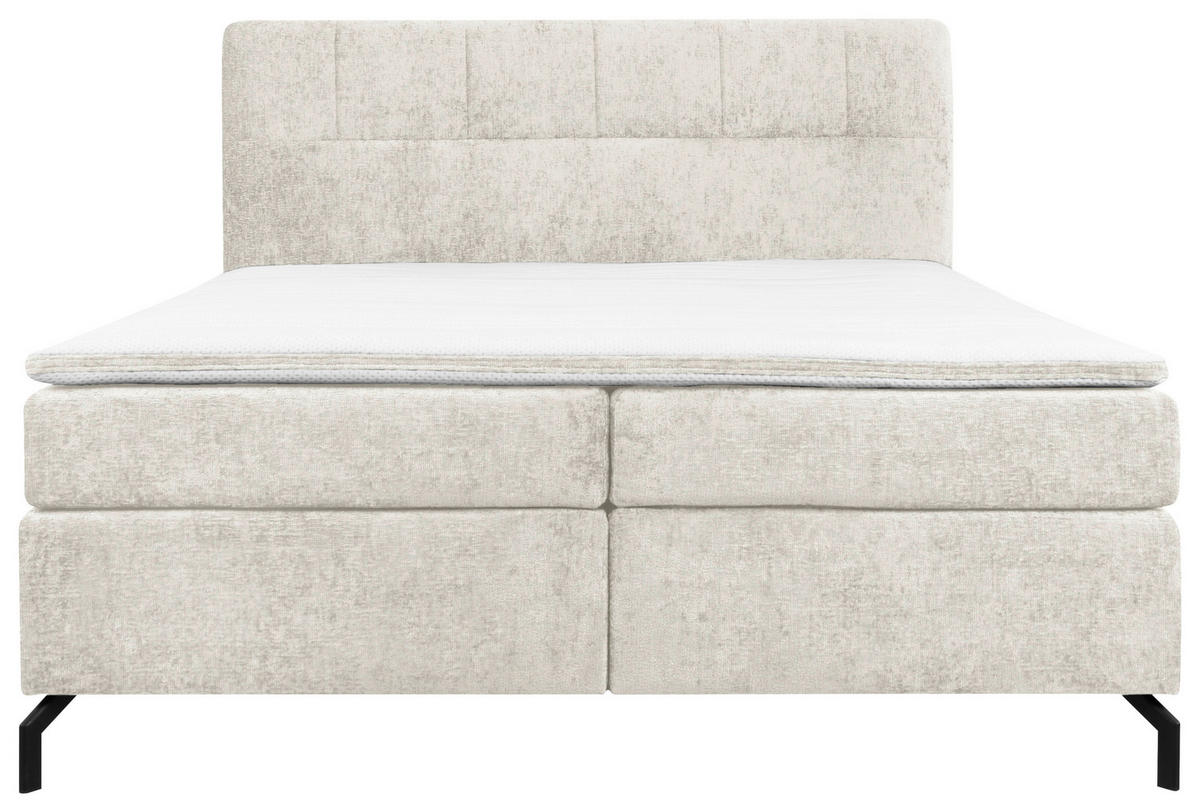 BOXSPRINGBETT 160/200 cm  in Greige  - Greige/Schwarz, Design, Textil/Metall (160/200cm) - Esposa
