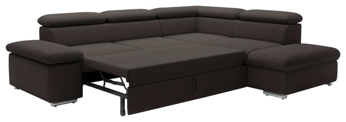 ECKSOFA inkl. Funktion in Flachgewebe Fango  - Fango, Modern, Textil/Metall (274/228cm) - Sit & More