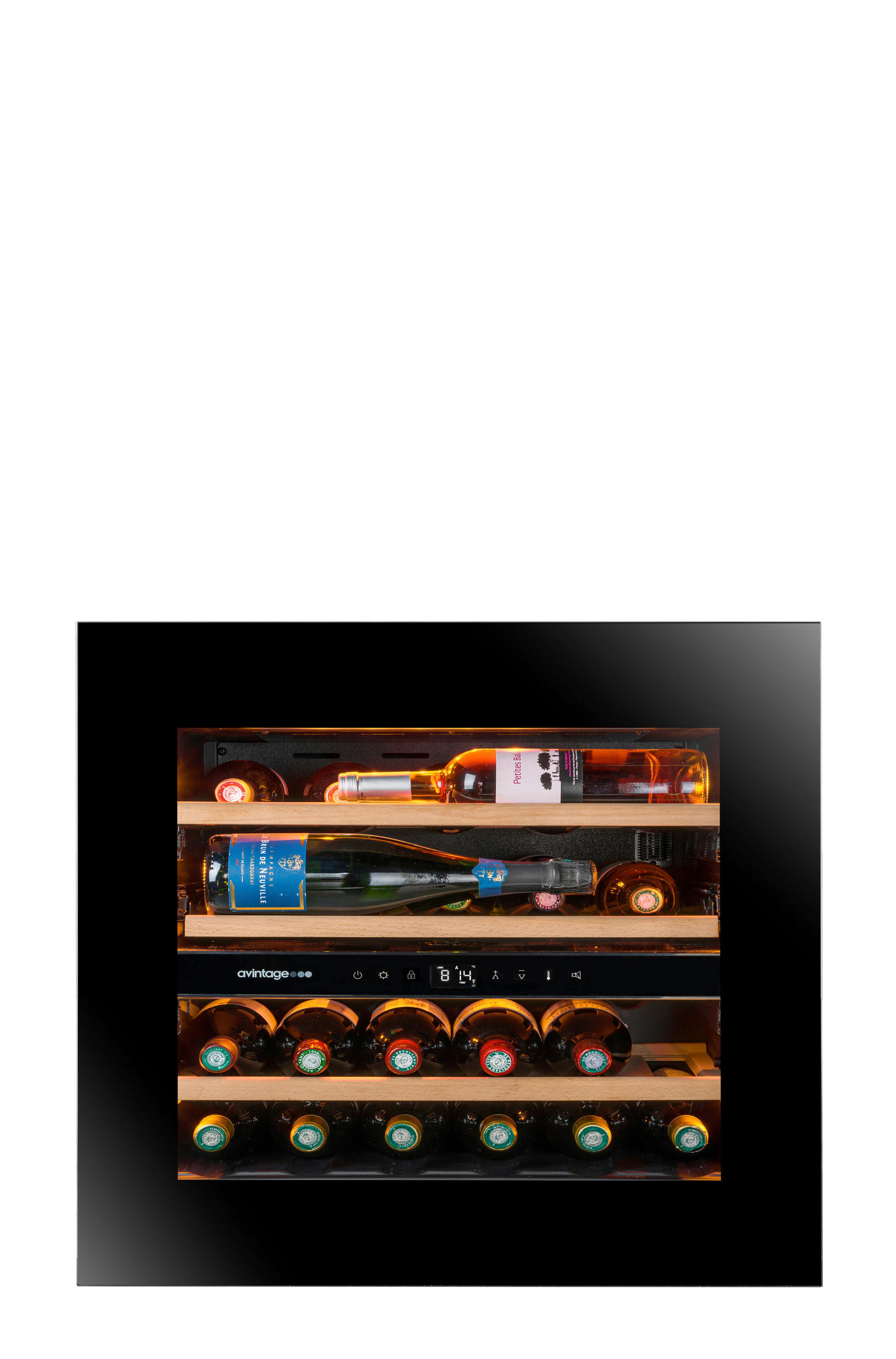 WEINKÜHLSCHRANK AVI60PLATINUM  - Schwarz, Basics, Glas/Holz (74,5/59,5/56,5cm)