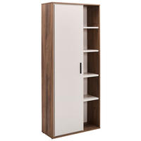 AKTENSCHRANK Nussbaumfarben, Kaschmir  - Kaschmir/Nussbaumfarben, Design, Holzwerkstoff (80,1/189,2/35,3cm) - Stylife