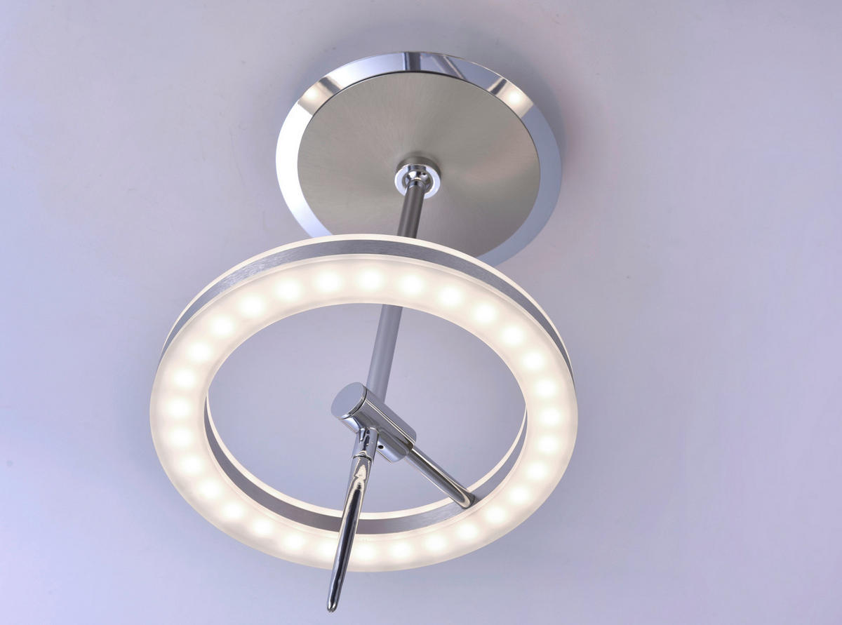 LED-DECKENLEUCHTE 31/31/40 cm  - Edelstahlfarben, Design, Kunststoff/Metall (31/31/40cm) - Just Light