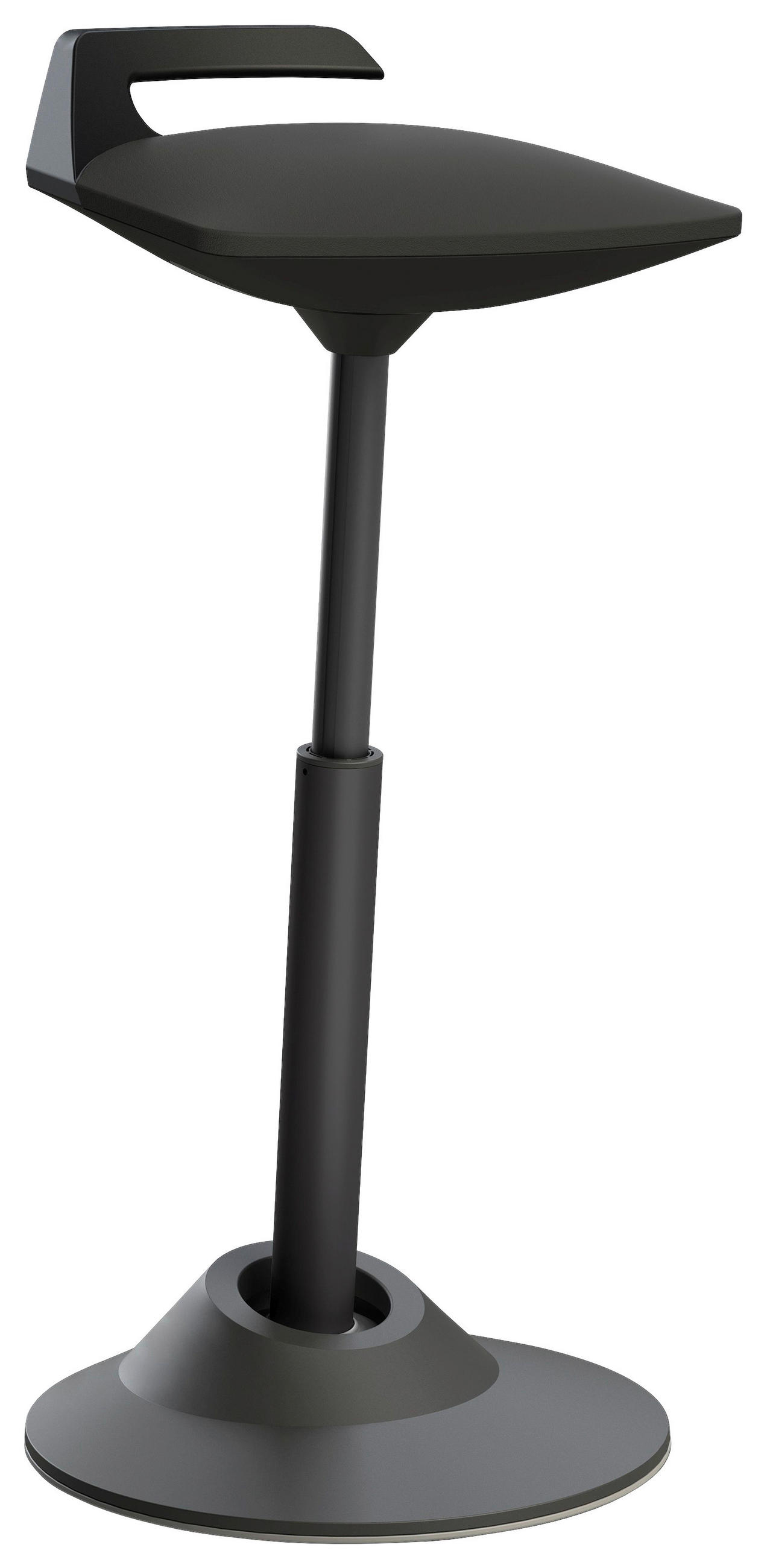 BÜROHOCKER 38/51-84/38 cm  - Schwarz, Basics, Textil/Metall (38/51-84/38cm) - Aeris