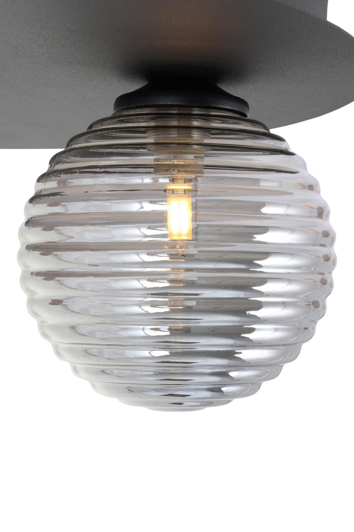 DECKENLEUCHTE  38/15 cm    - Schwarz, Trend, Glas/Metall (38/15cm) - Novel
