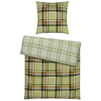 WENDEBETTWÄSCHE Tweet me dogtooth Renforcé 155/220 cm  - Grün, KONVENTIONELL, Textil (155/220cm) - Novel