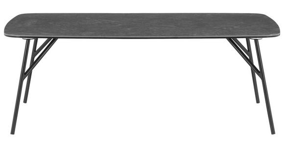 COUCHTISCH in Metall, Glas, Keramik 110/60/40 cm  - Schwarz/Grau, Basics, Glas/Keramik (110/60/40cm) - Xora