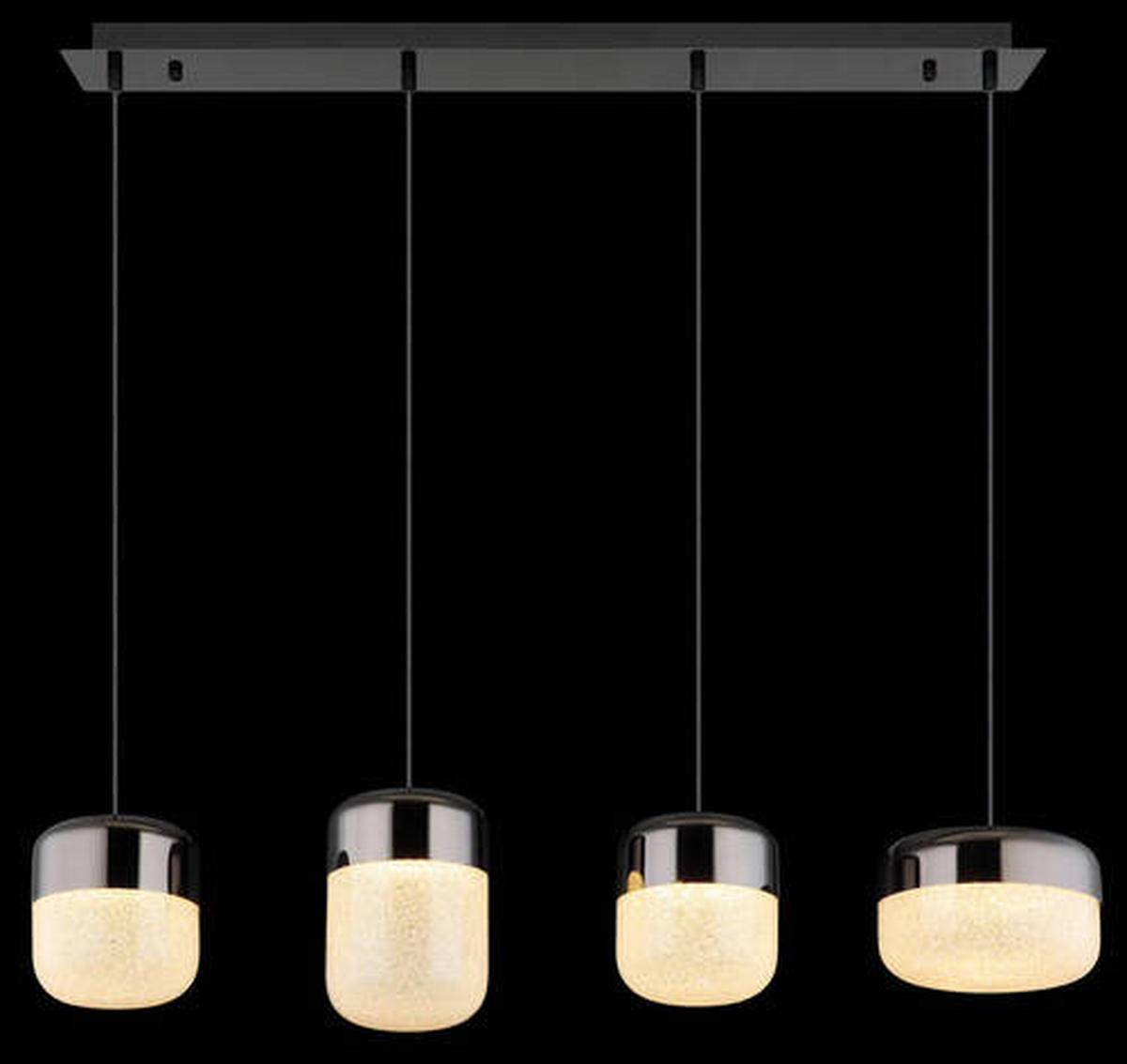 LED-HÄNGELEUCHTE  99/20 cm   - Klar/Graphitfarben, Design, Glas/Metall (99/20cm) - Globo