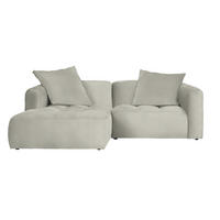 ECKSOFA in Webstoff Weiss  - Weiss/Schwarz, Modern, Kunststoff/Textil (173/240cm) - Stylife
