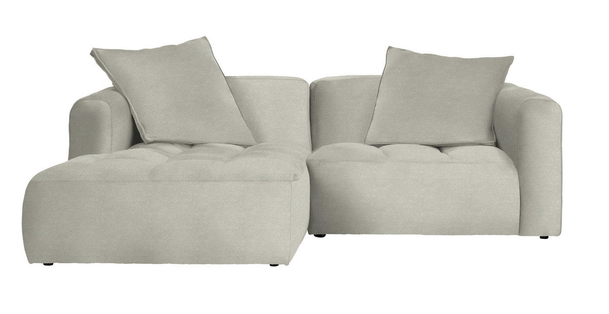 ECKSOFA in Webstoff Weiss  - Weiss/Schwarz, Modern, Kunststoff/Textil (173/240cm) - Stylife