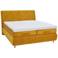 BOXSPRINGBETT 180/200 cm  in Gelb  - Gelb/Schwarz, Konventionell, Textil/Metall (180/200cm) - Dieter Knoll