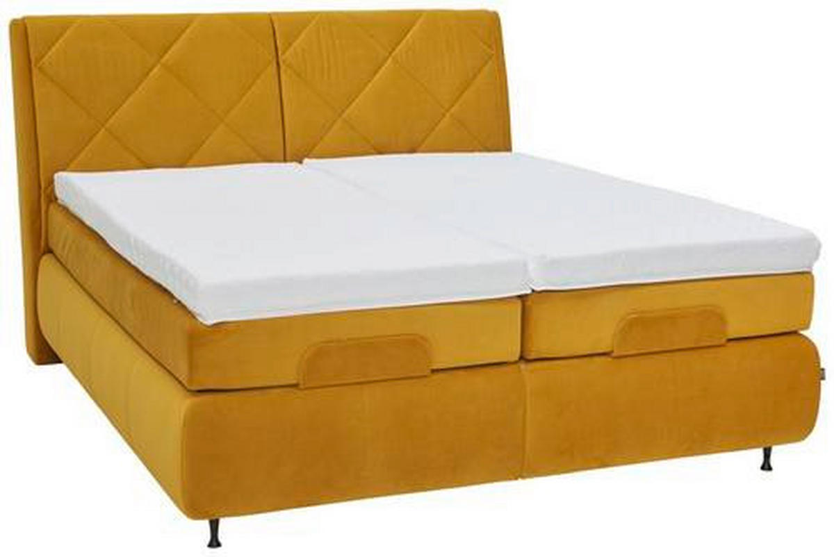 BOXSPRINGBETT 180/200 cm  in Gelb  - Gelb/Schwarz, Konventionell, Textil/Metall (180/200cm) - Dieter Knoll