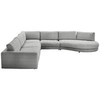 ECKSOFA in Chenille, Cord Grau  - Schwarz/Grau, Design, Kunststoff/Textil (365/425cm) - Lomoco