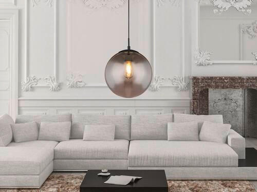HÄNGELEUCHTE BLAMA 30/120 cm   - Schwarz, Design, Glas/Metall (30/120cm) - Globo