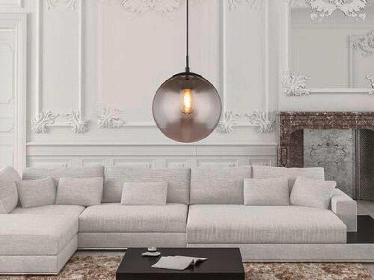 HÄNGELEUCHTE 30/120 cm    - Schwarz, Design, Glas/Metall (30/120cm) - Globo